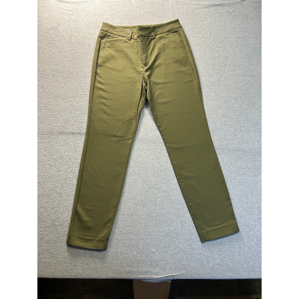 Nine West  Slim Ankle Pants Womens Size 10 Olive Green Career Trousers Cotton